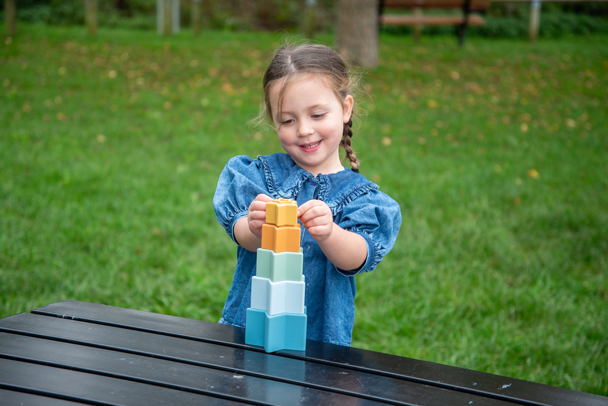 Tickit Silisoft Round Stacking Cups (neutral) Pk5