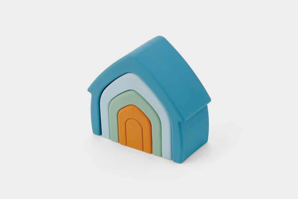 Tickit Silisoft Stacking Houses (neutral) Pk4