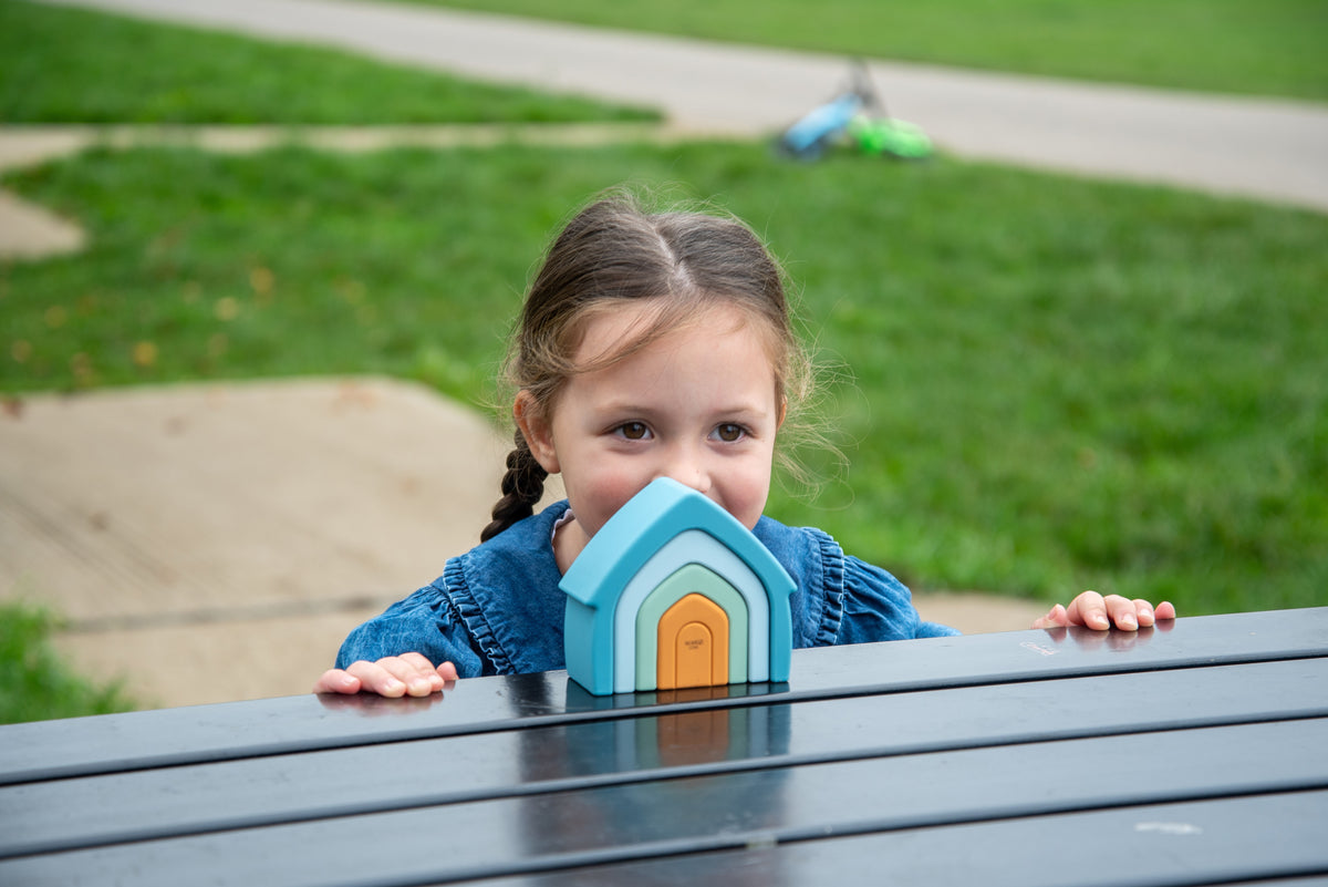 Tickit Silisoft Stacking Houses (neutral) Pk4