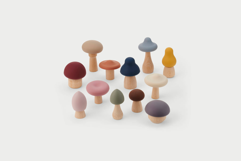 Tickit Silisoft Woodland Mushrooms (earth) Pk12 FSC 100%