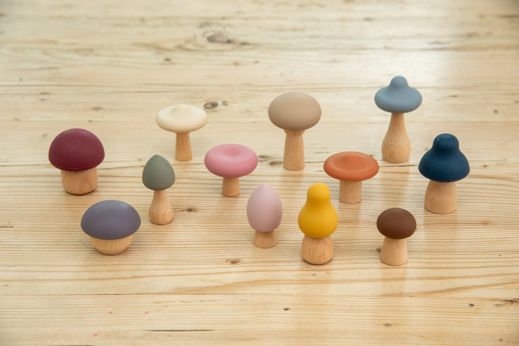 Tickit Silisoft Woodland Mushrooms (earth) Pk12 FSC 100%