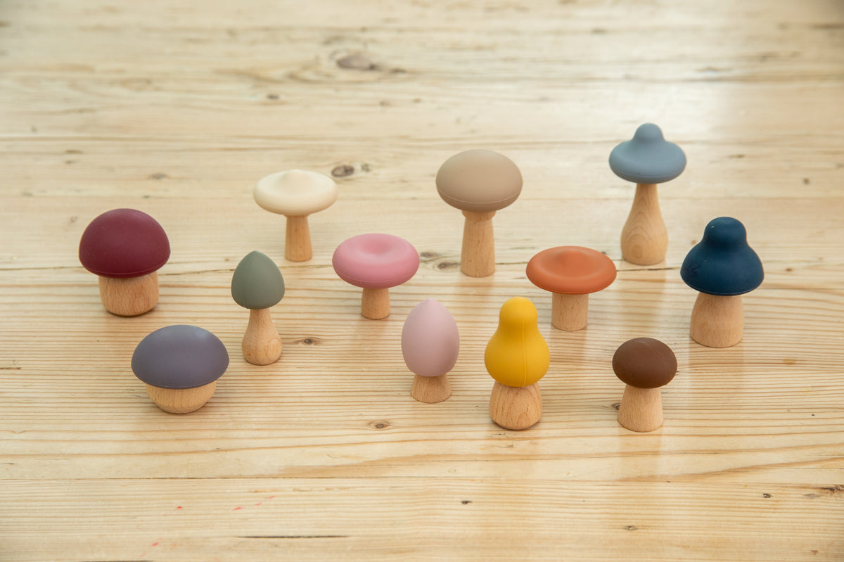 Tickit Silisoft Woodland Mushrooms (earth) Pk12 FSC 100%
