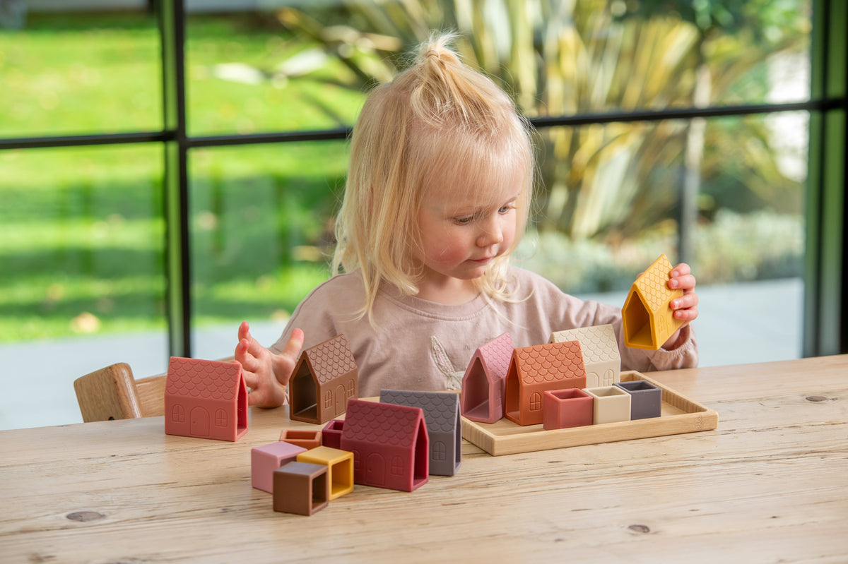 Tickit Silisoft Village Blocks (earth) Pk16 FSC 100%
