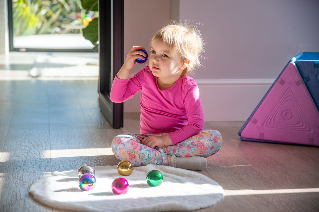 Tickit Sensory Steel Colour Mystery Balls Pk6