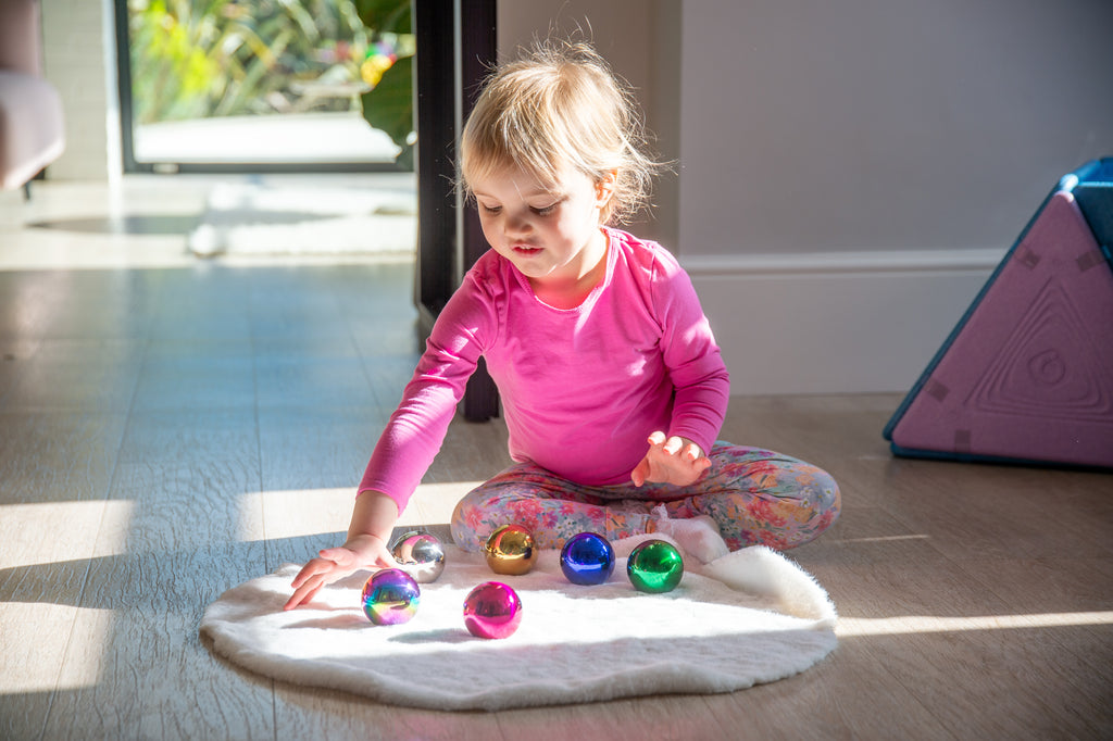 Tickit Sensory Steel Colour Mystery Balls Pk6