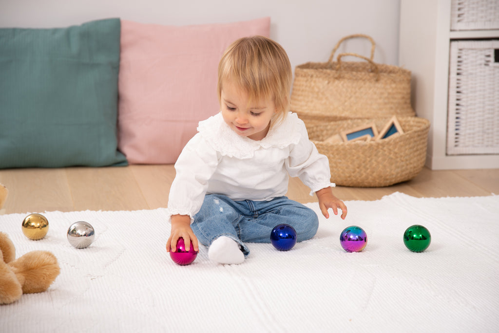 Tickit Sensory Steel Colour Mystery Balls Pk6