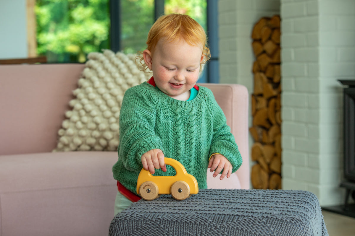 Tickit Wooden Car Yellow