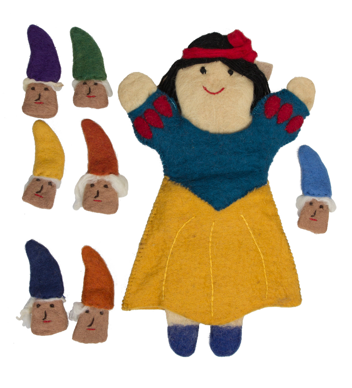 Papoose Story Puppet Snow White 7 Dwarfs
