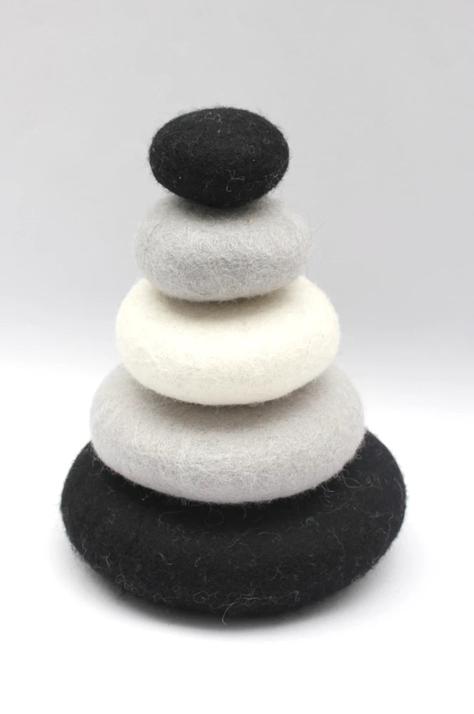 Papoose Achromatic Stack Pebbles/5pc