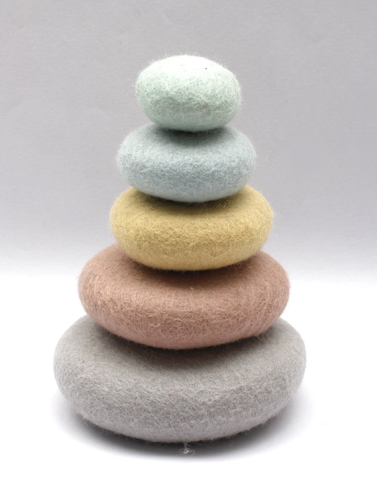 Papoose Pastel Stacking Pebbles/5pc