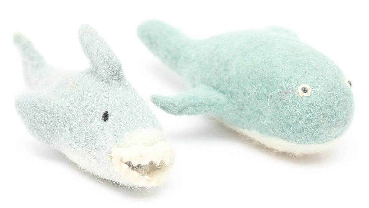 Papoose Whale and Shark/2pc