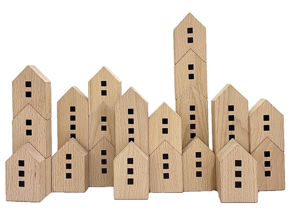 Papoose City Scape Blocks/22pc
