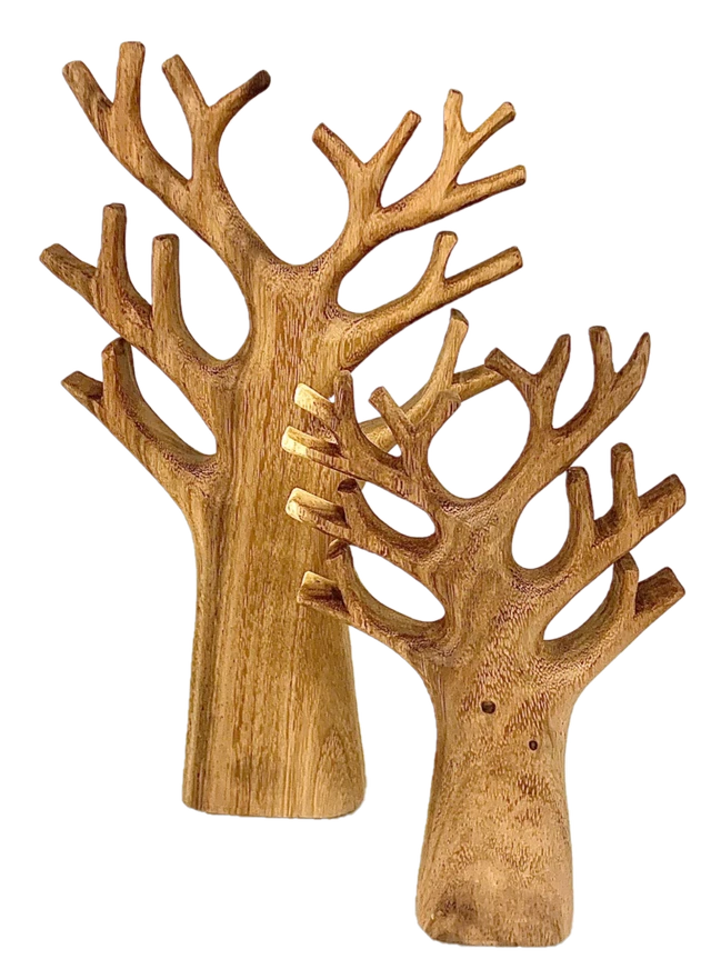 Papoose Carved Tree Set/2pc
