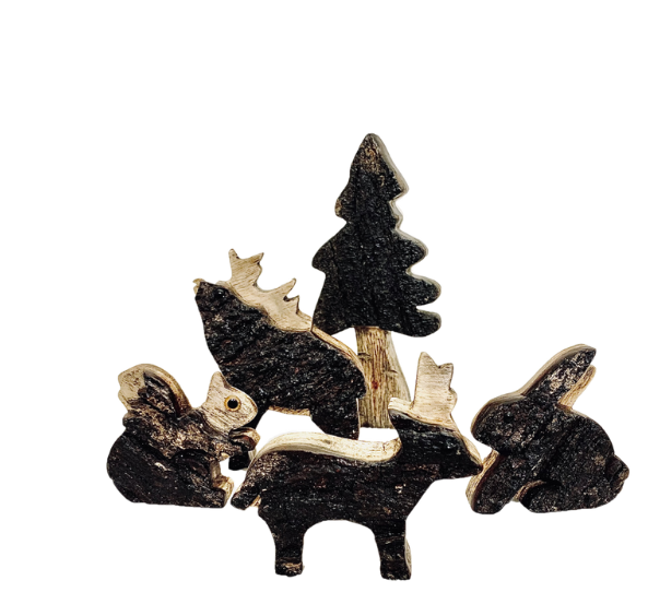 Papoose Woodland Animal+Tree Set/5pc